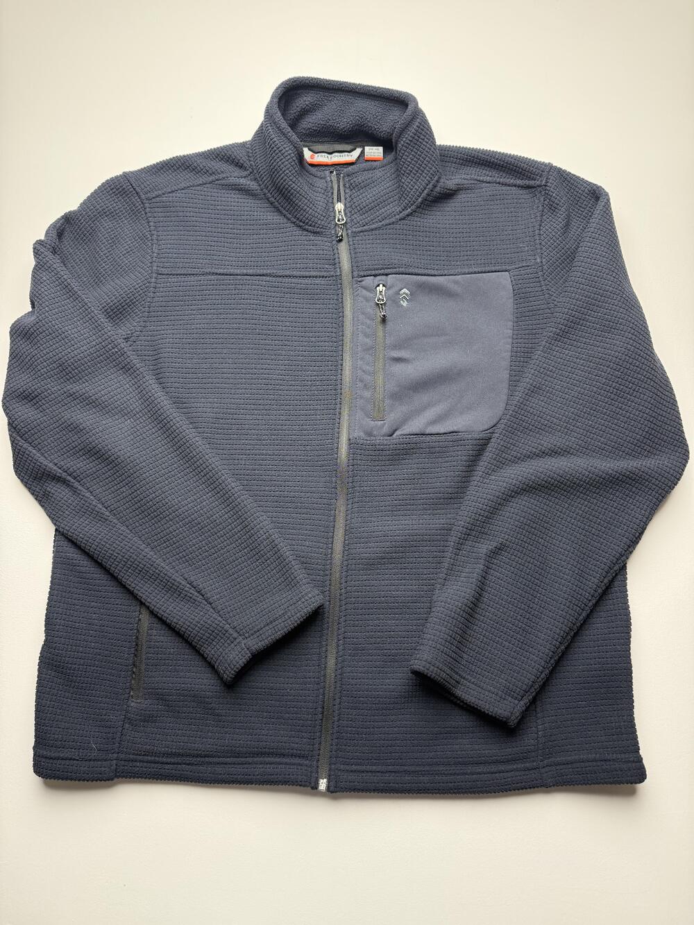 Free Country Jacket Mens XL Gray Fleece Full Zip Pockets Outdoor Hiking Casual